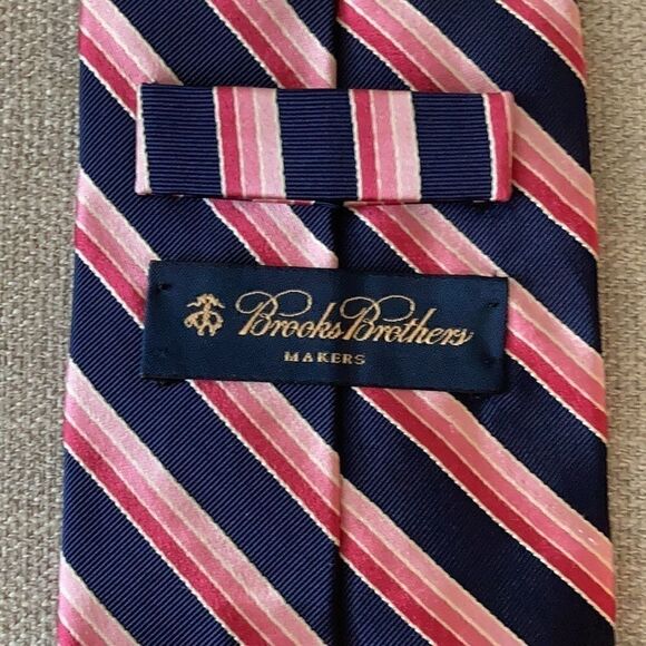 Brooks Brothers Makers Silk & Linen stripe Necktie - Picture 3 of 5